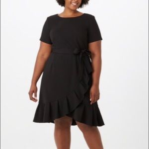 Calvin Klein Ruffle Tied Wrap Dress